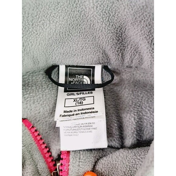 The North Face Girls Full-Zip Fleece Jacket Gray Size XL - Picture 4 of 4